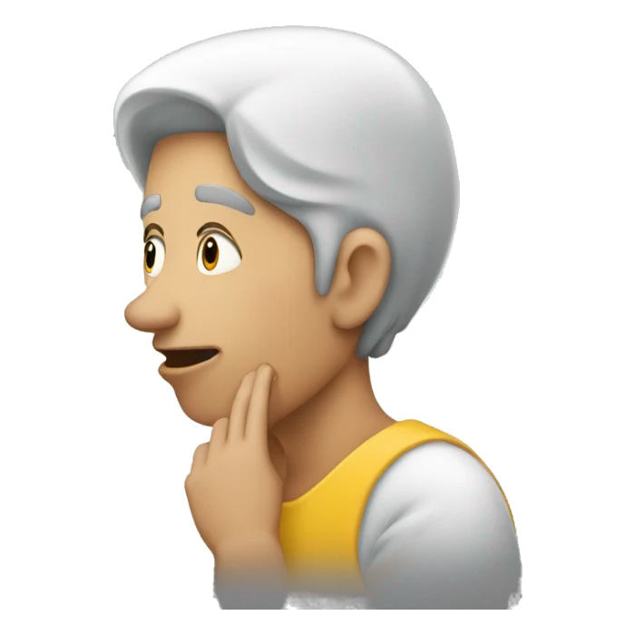 a person whispering to someone on the side sticker