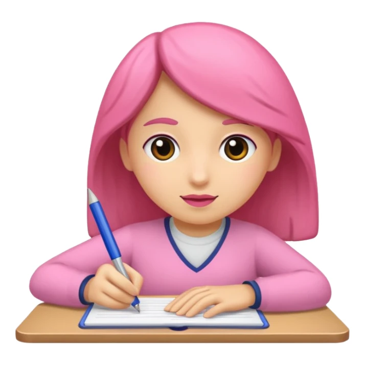 lapiz rosa escribiendo pensando sticker