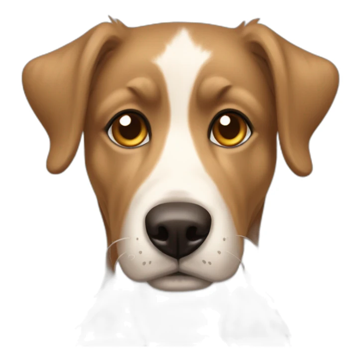 messy fur mixed breed all beige brown eyes dog sticker