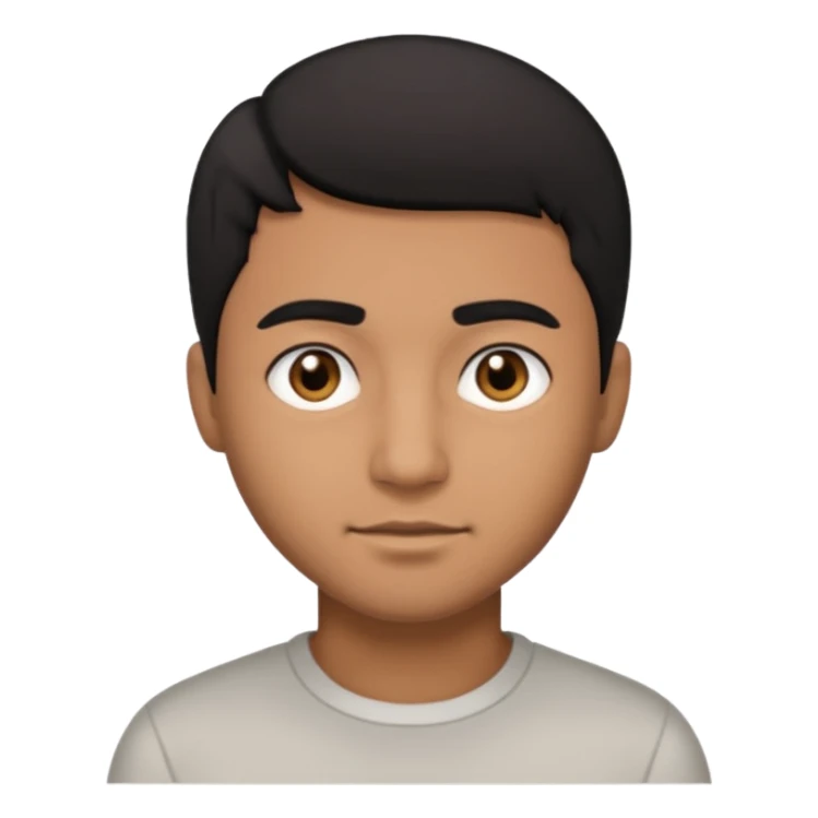 Brown man with shot black hair, black eyes sticker