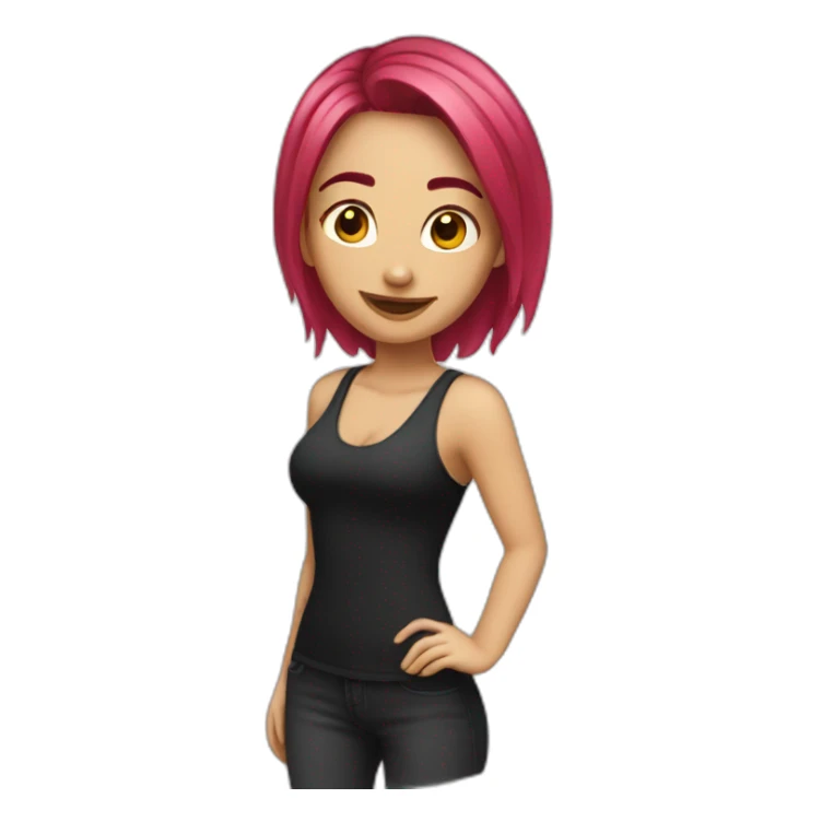 girl-rosered-hair-partying sticker