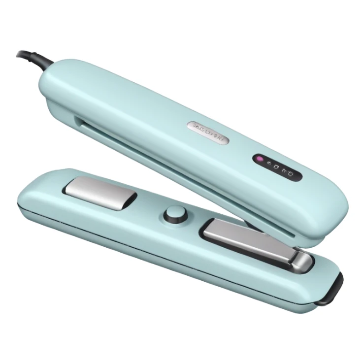 open pastel white hair straightener sticker