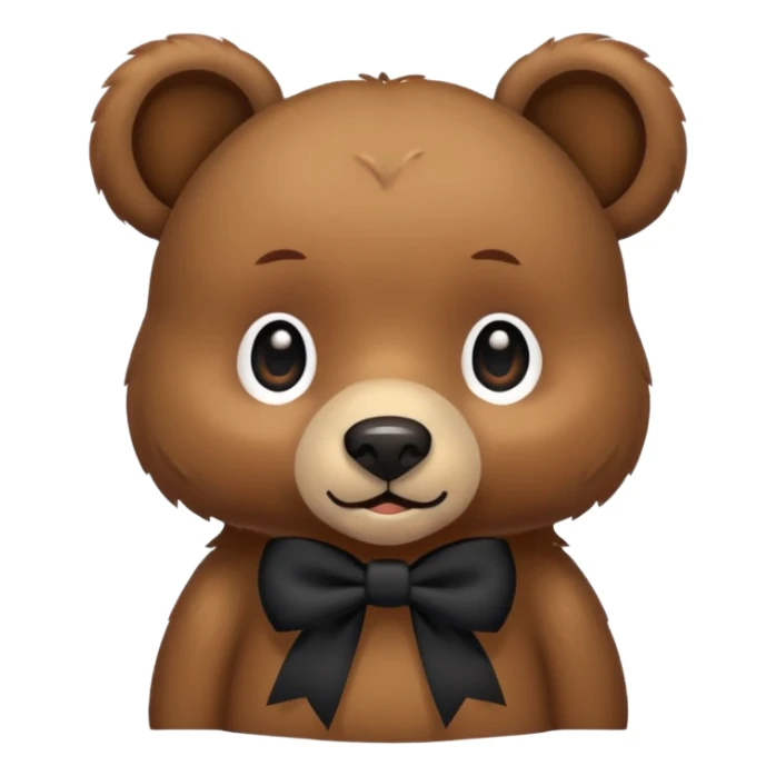 Bear with 2 black bows on the ears emojie sticker
