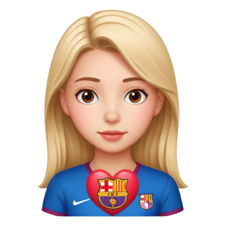 Girl with barcelona logo heart sticker