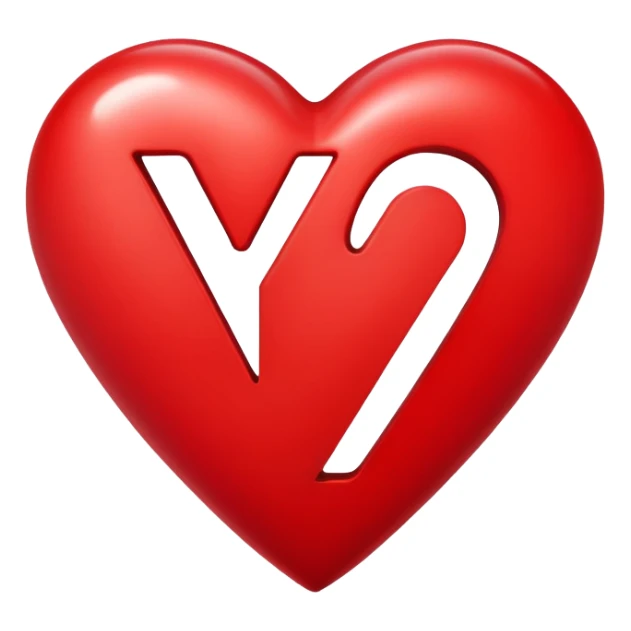 Heart with the letter y inside  sticker