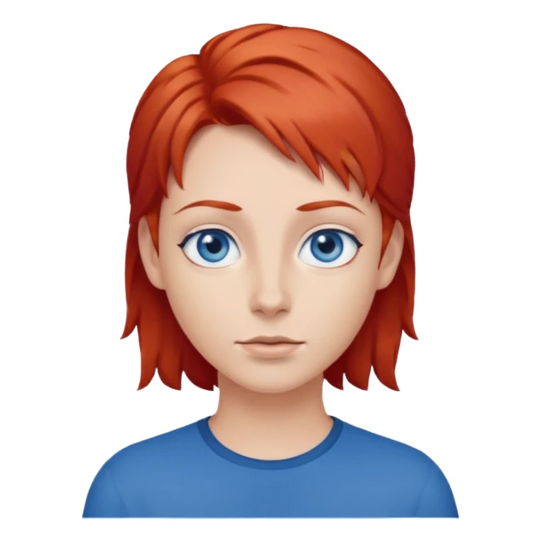 red hair big blue eyes sticker