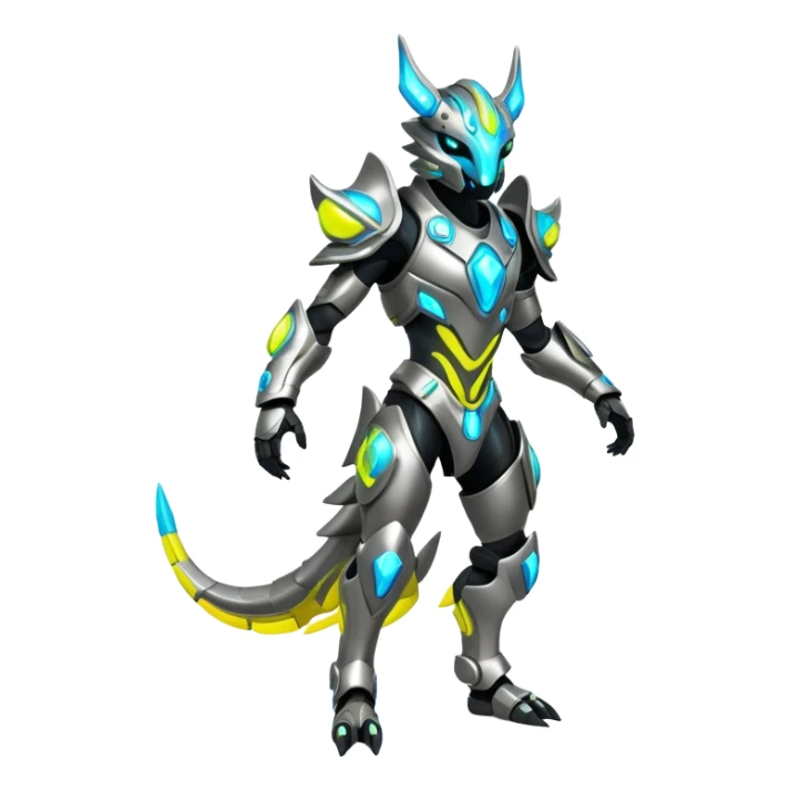 modern colorful neon-colored Fakémon-Protogen-creature (full body) sticker