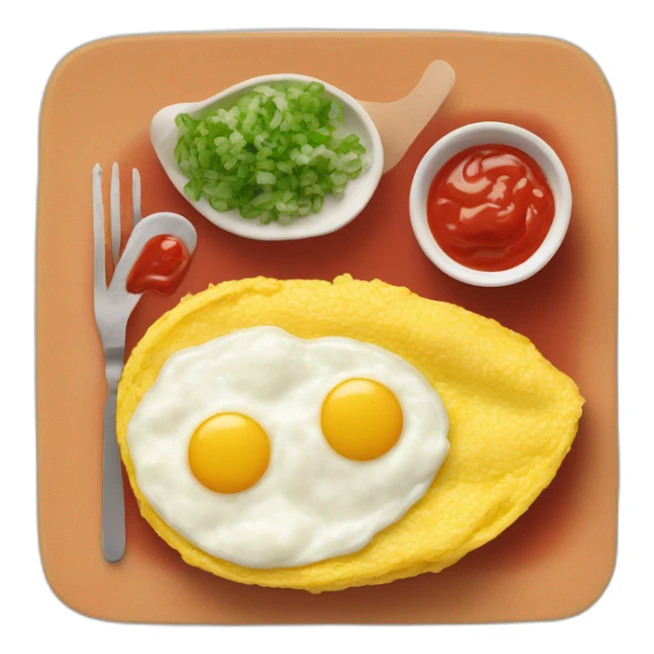 Rice omelet with the word "Nao" written on top in ketchup sticker