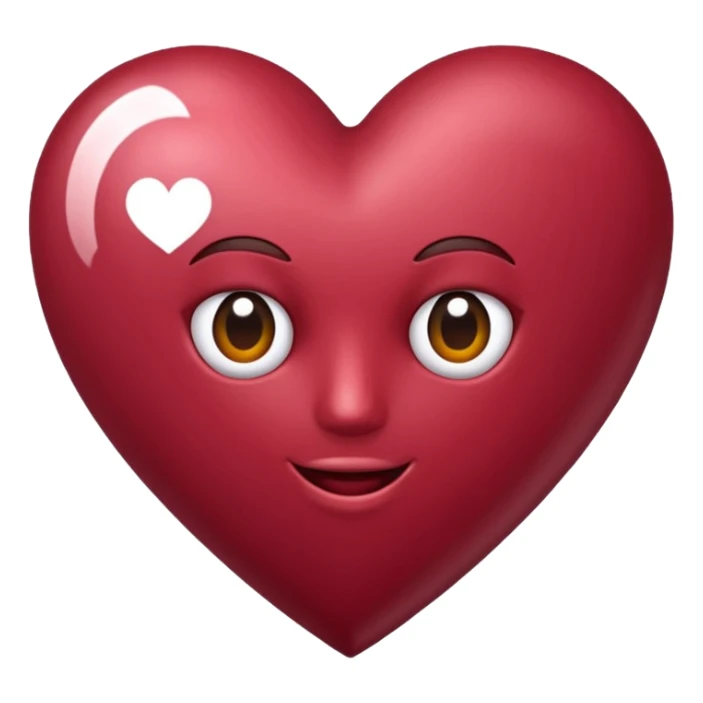 Corazón vinotinto con una m en el centro que se unica sticker