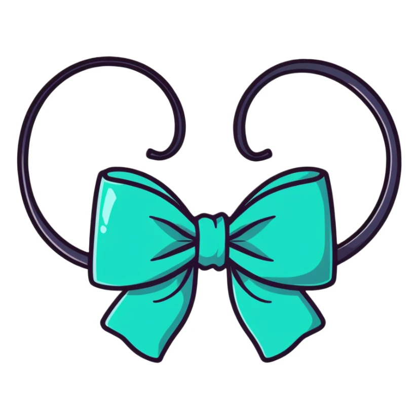 colorful ribbon hair bow sticker