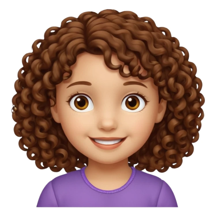 3yr old girl curly brown hair brown eyes sticker