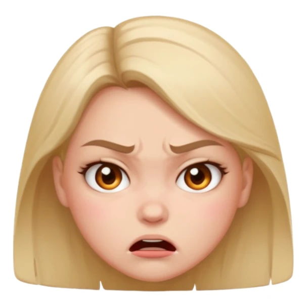 A 😡 but clamed dowe but keep the face expression and make it blushing and a girl sticker