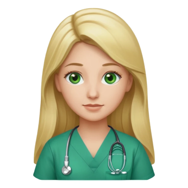 Long blonde hair green eyes ER nurse sticker