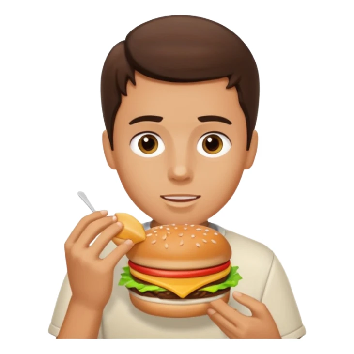 brunette boy eating in n out burger sticker