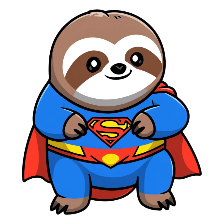 Sloth from The Goonies with Superman shirt sticker