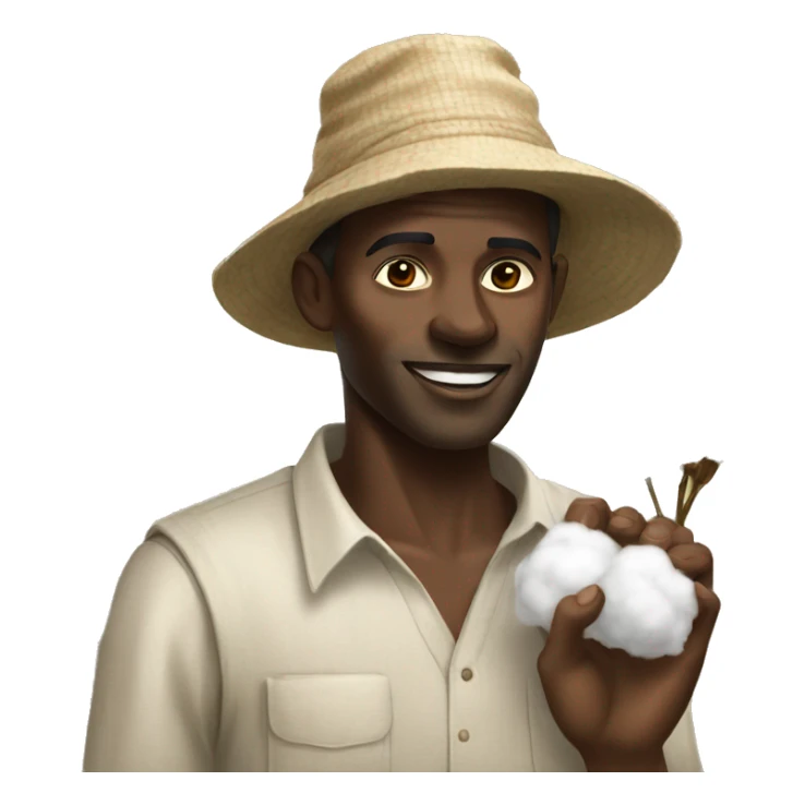 African man harvesting cotton sticker