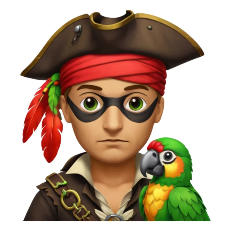pirate and parrot sticker