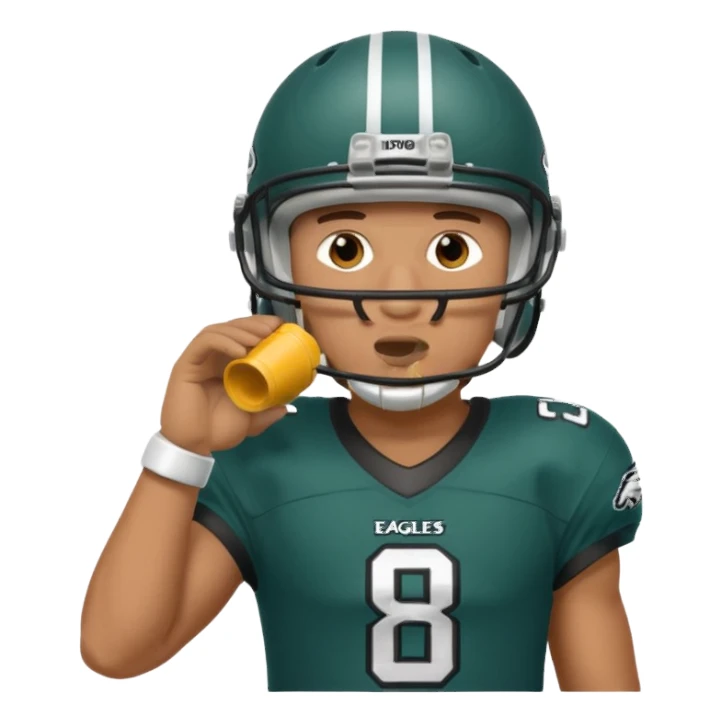 Eagles football team player blowing a whistle sticker