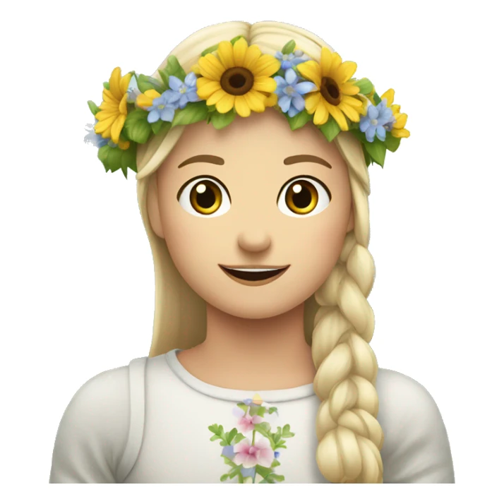 Midsommarstång med blommor och kransar sticker