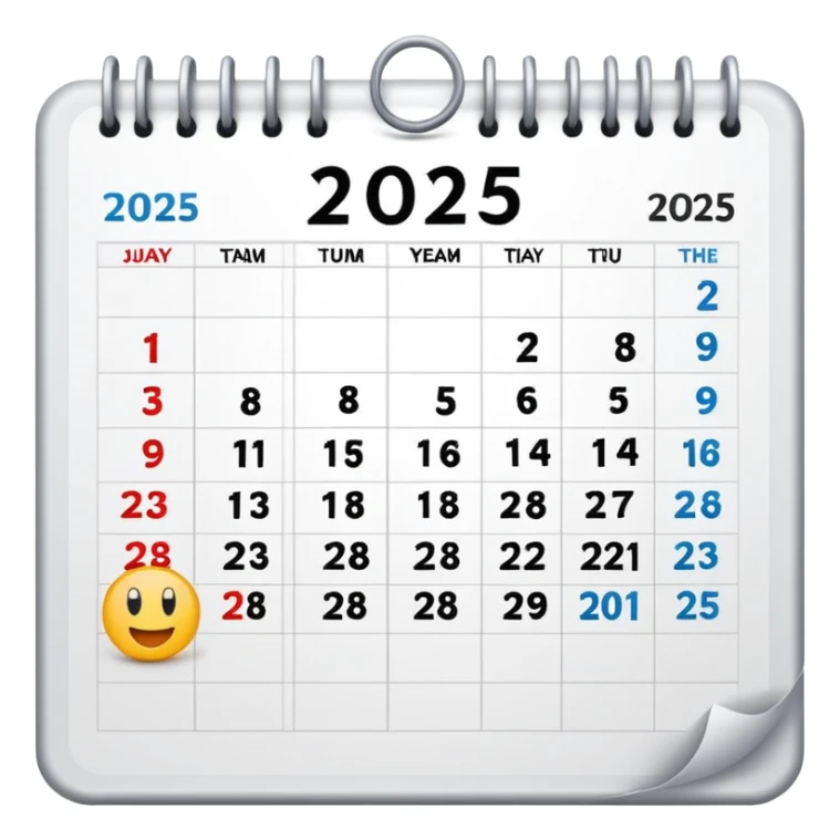  calendar with only 2025 written on it sticker