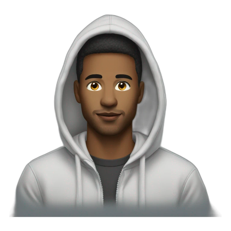 Man model wearing streetwear hoodie sticker