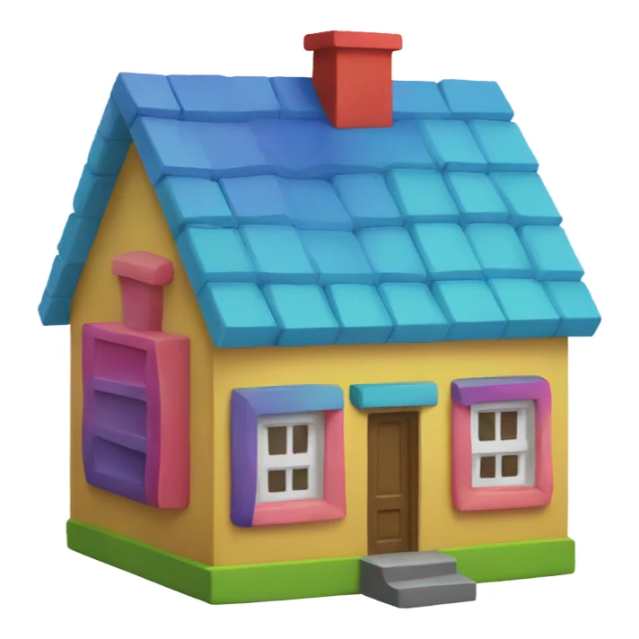 colorful toy block house emoji sticker