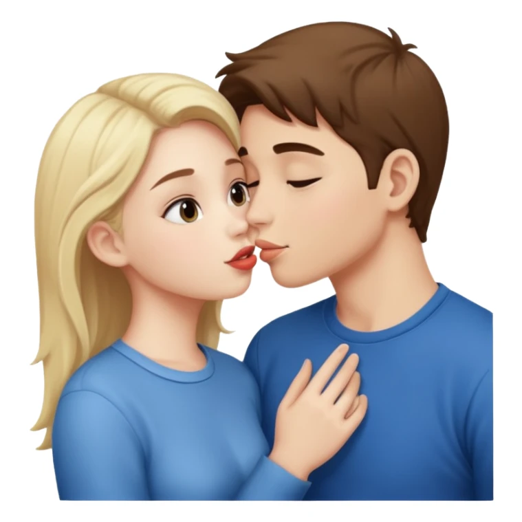 A Cute boy kissing a cute girl sticker