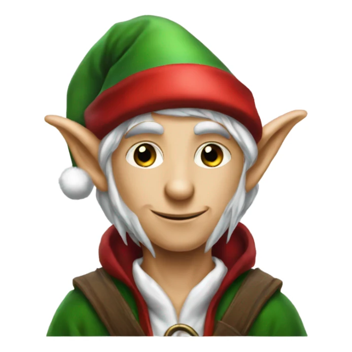 rogue male elf fantasy wearing santa hat sticker