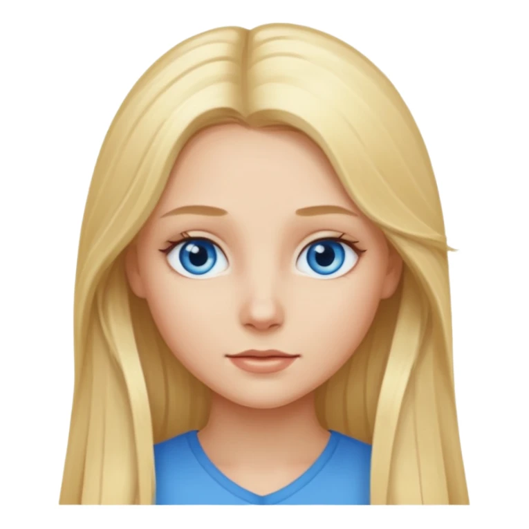 blonde girl long hair blue eyes sticker