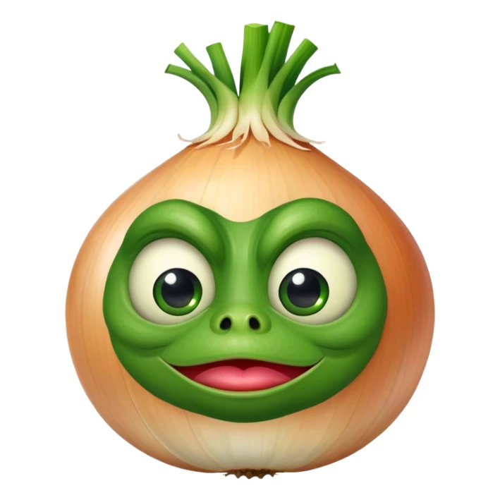 a mix between an onion and the Pepe emote sticker
