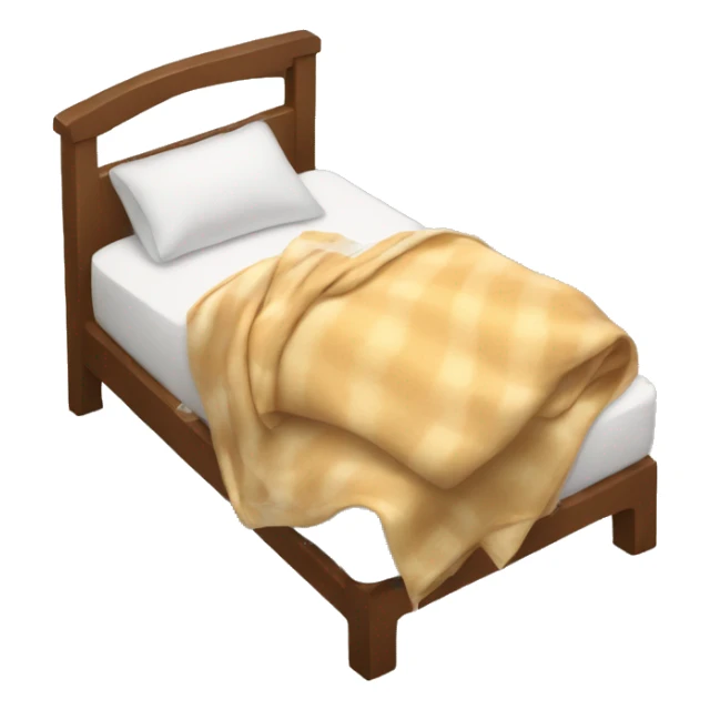Messy cozy bed with blanket hanging half off of bed sticker
