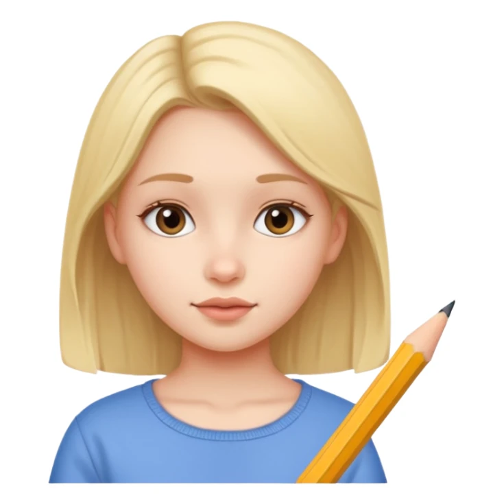 a girl who is drawing cute herself  sticker