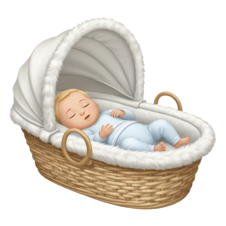 White dreamy bassinet for a baby sticker