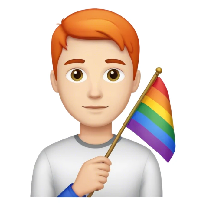 Sean qui tiens un drapeau lgbt sticker