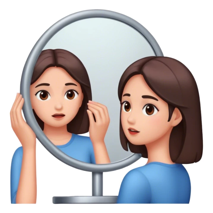 Woman looking into mirror  sticker