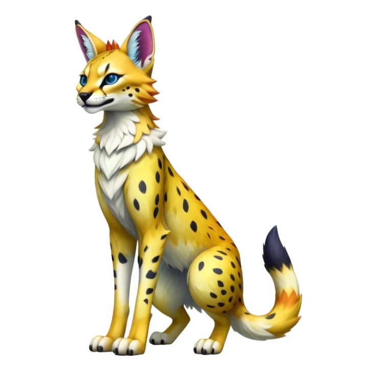 Epic Colorful Sergal-Serval-Vernid full body sticker