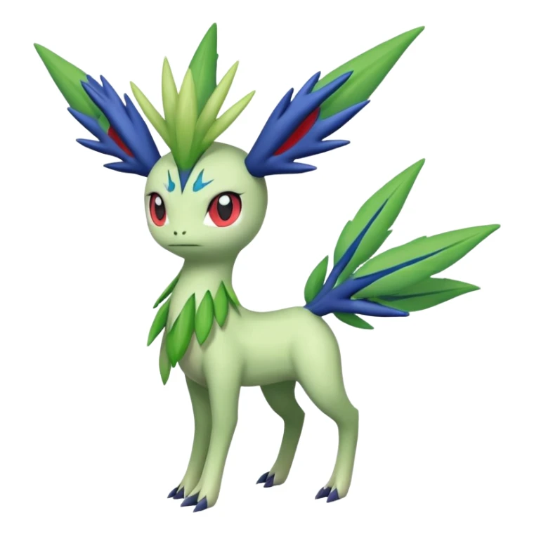 Xerneas-Celebi-Shaymin-Virizion-Fakémon-Pokémon-fusion-creature (full body) sticker