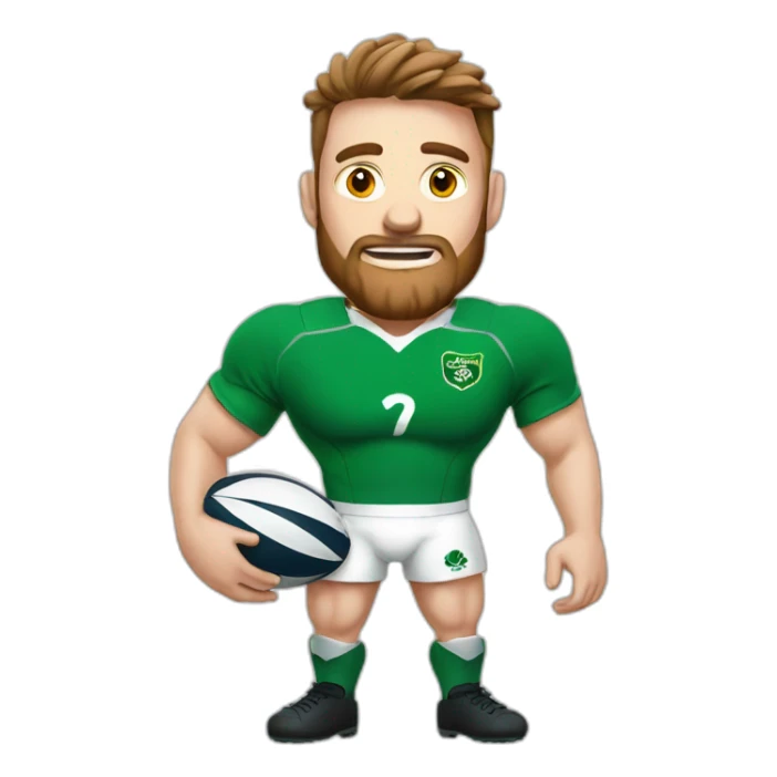 Irish rugby player with rugby ball sticker