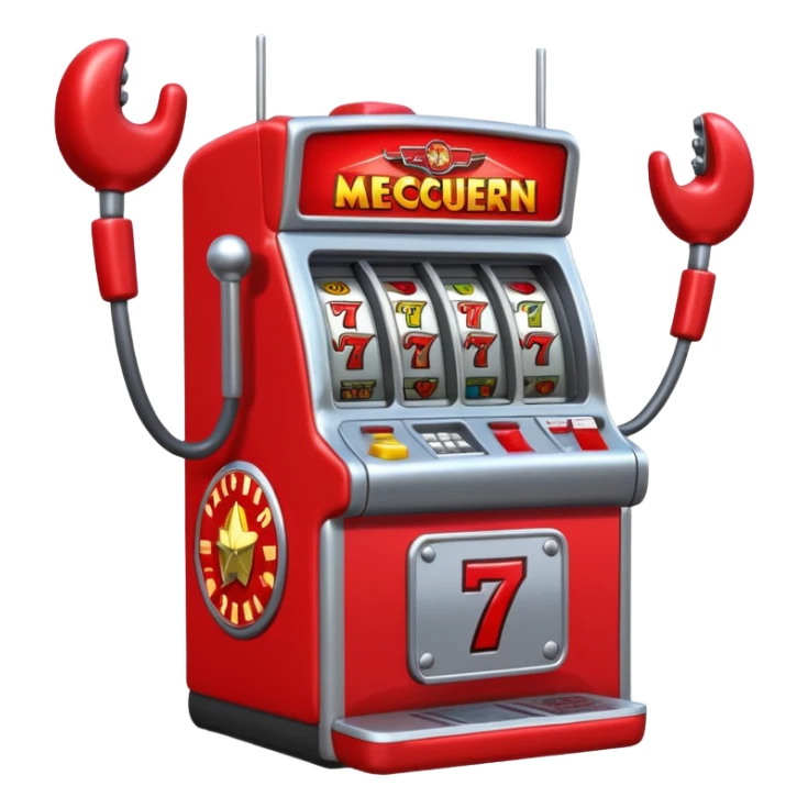 Lightning McQueen with arms and legs playing a slot machine sticker