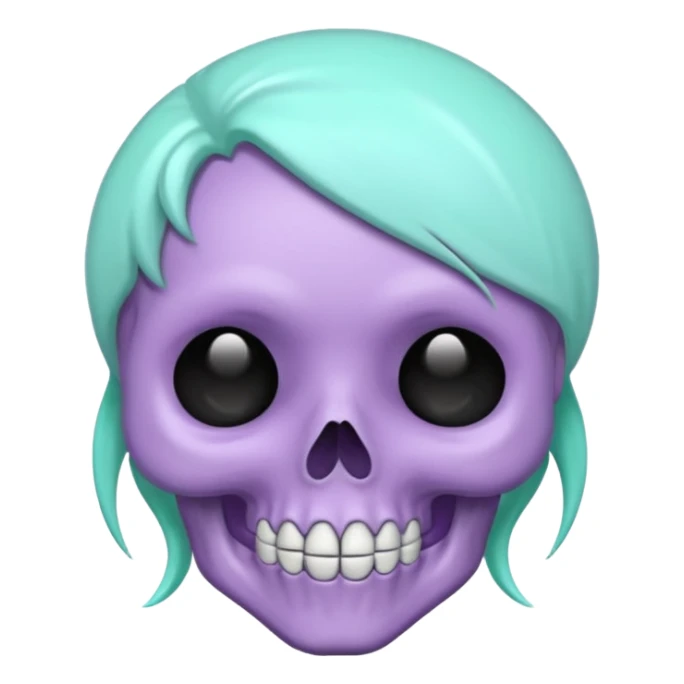 pastel goth skull emoji with pastel purple and mint accents sticker