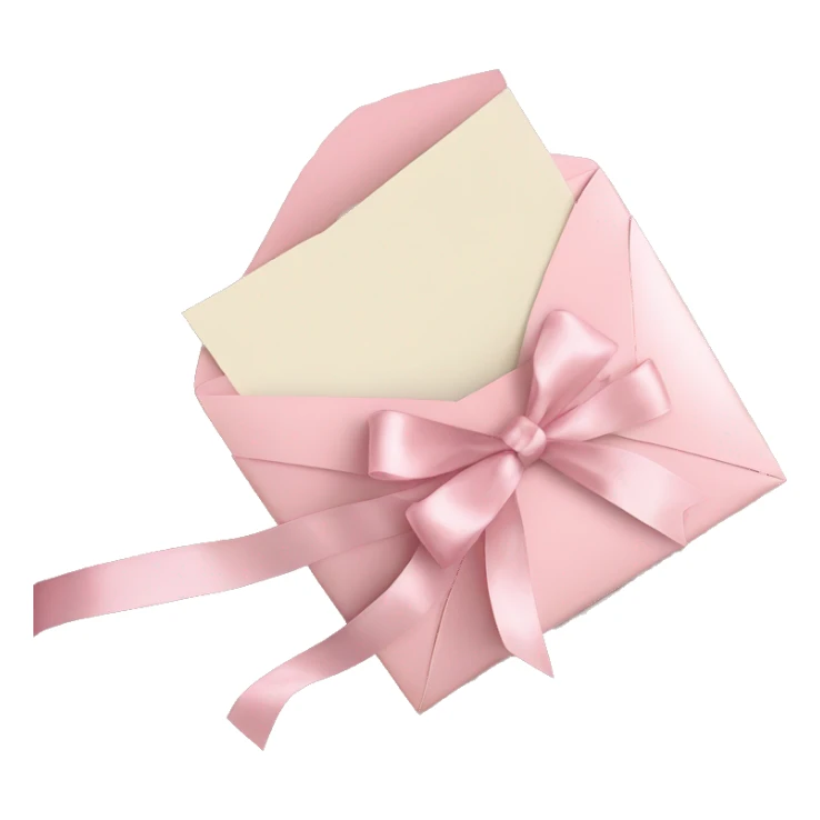 vintage love letters in envelope tied with a baby pink ribbon  sticker