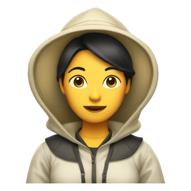 asian female beekeeper sticker