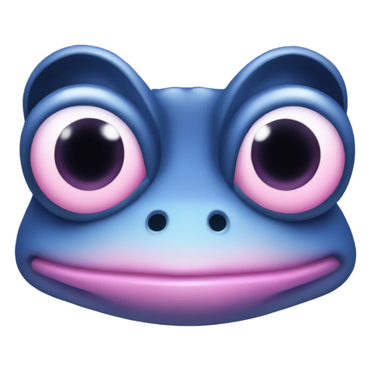 blue frog with pink eyes  sticker