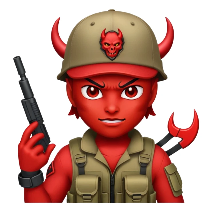 crea un diablito con una gorra y que se mire tipo diablo tactico sticker