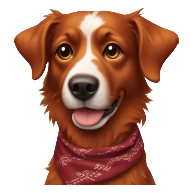 red aussie dog wearing maroon and orange bandana sticker