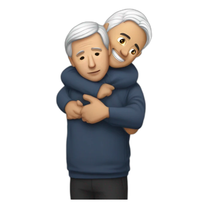 Joaquin Lopez Doriga hugging to Andres Manuel Lopez Obrador fronted sticker