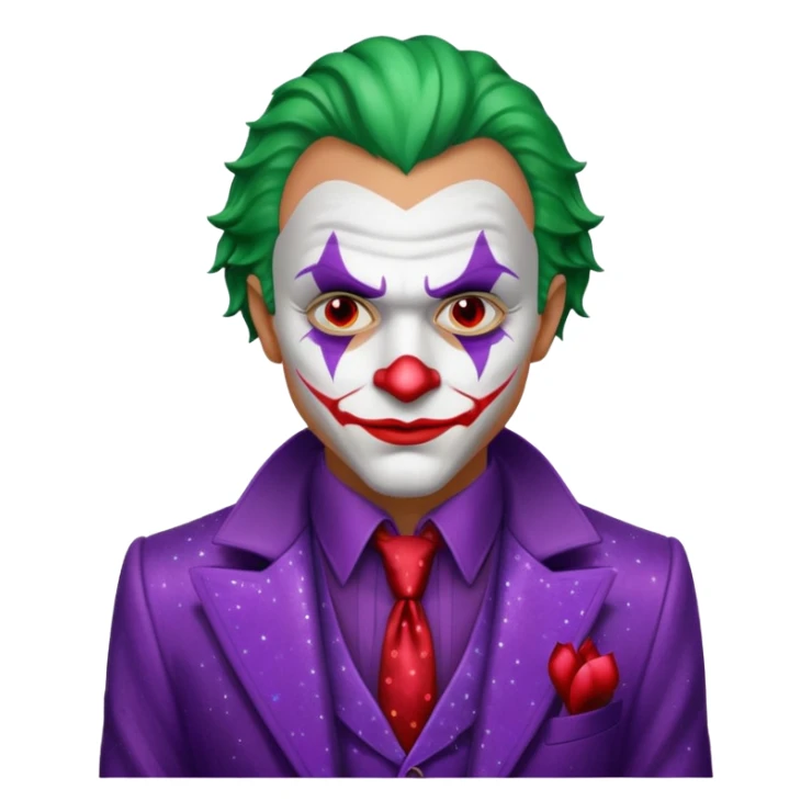 Glitter RED and White Joker Gangster  sticker