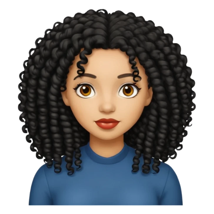 Uma mulher negra da pele clara com cabelo enrolado grande preto  sticker