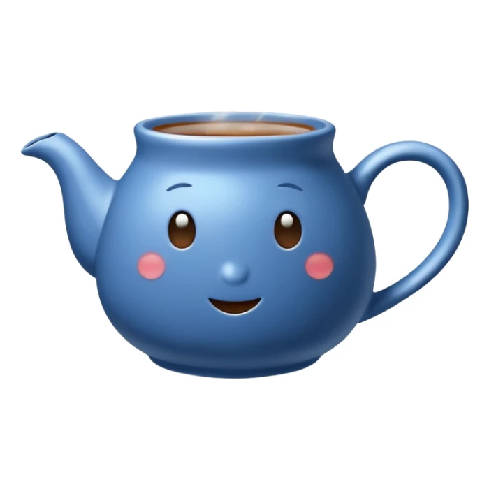 visibly steaming blue mug of tea sticker