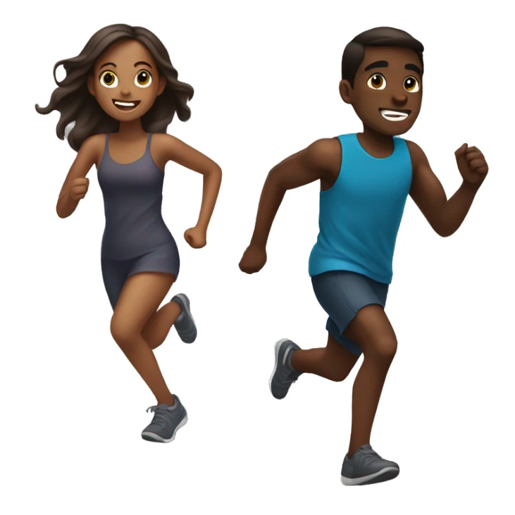 Brown skin Girl running after  dark skin boy sticker